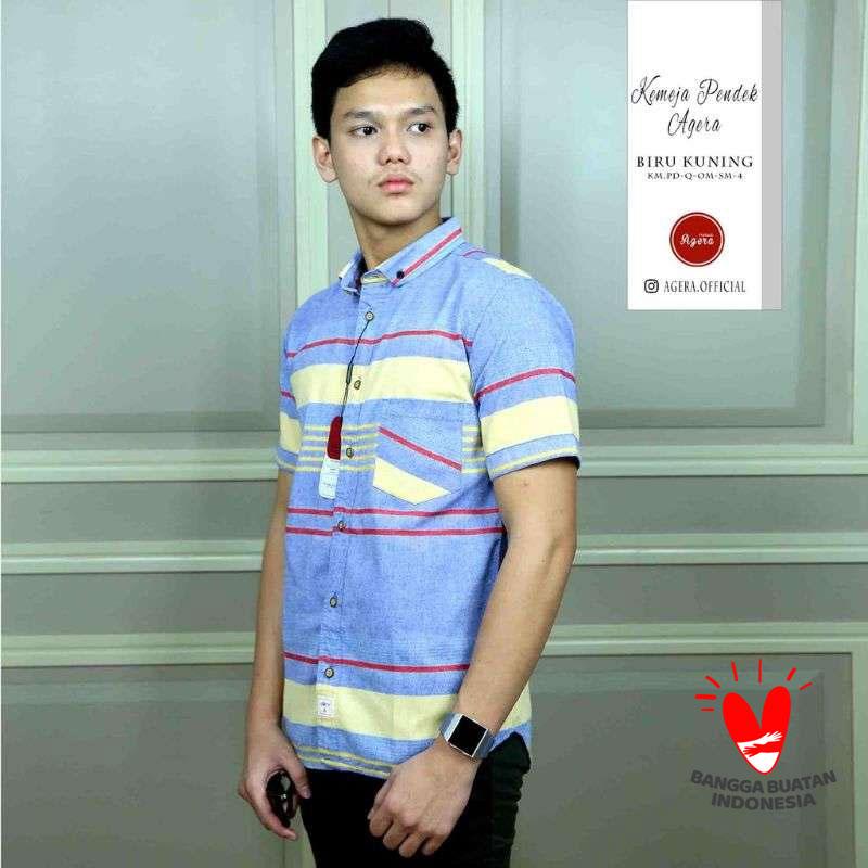 Jual Agera Vintage Baju Kemeja Lengan Pendek Pria Ricky - L Biru Kuning di Seller AGERA VINTAGE OFFICIAL STORE - Kota Jakarta Timur, DKI Jakarta | Blibli