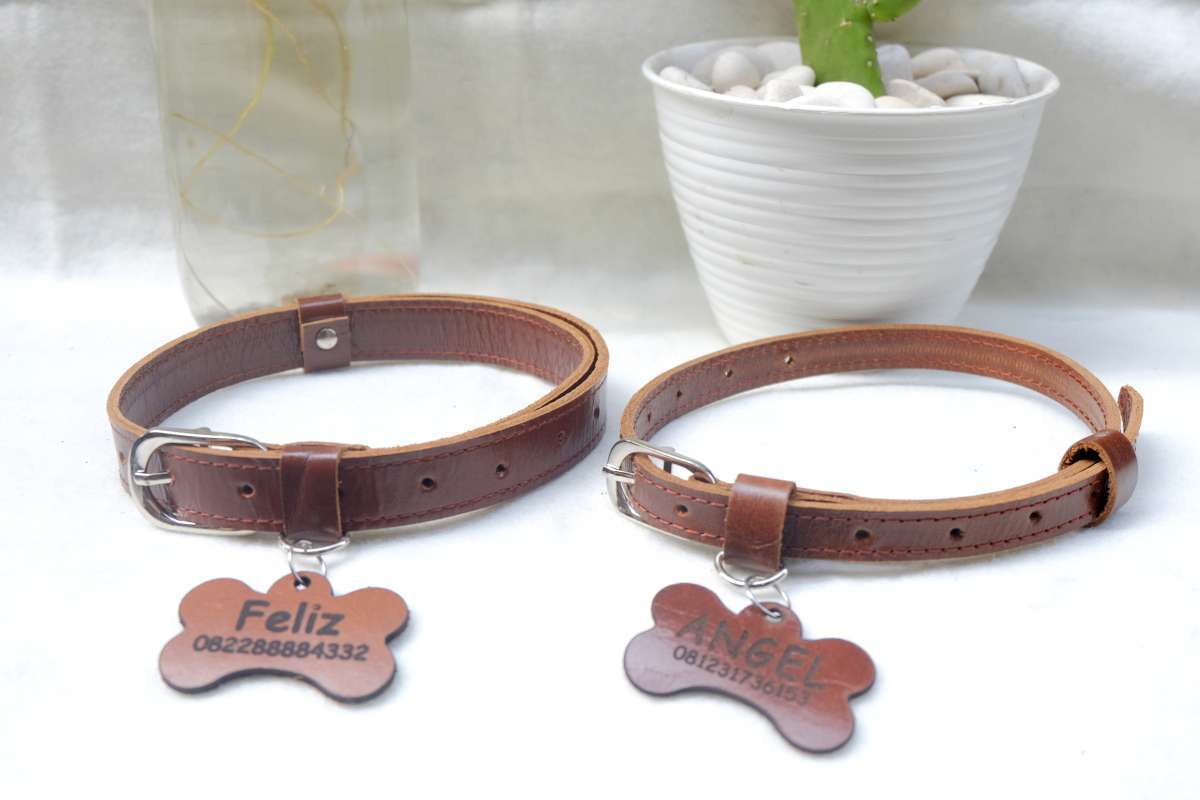 Jual Kalung Anjing Kulit Sapi Asli 100 Double Leather Untuk Ras Besar Free Cetak Nama Online Desember 2020 Blibli