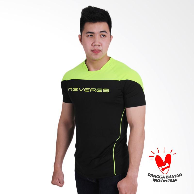 neveres sportswear performance pro kaos olahraga black stabilo green
