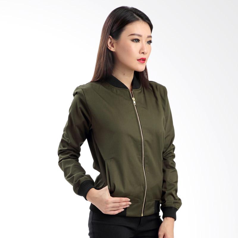 MKY Clothing Plain Bomber Jacket Wanita - Green