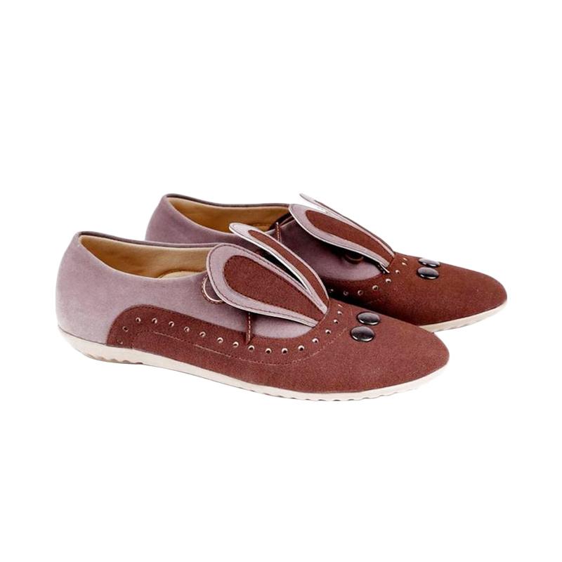 Garucci 704 Flat Shoes Wanita - Coklat