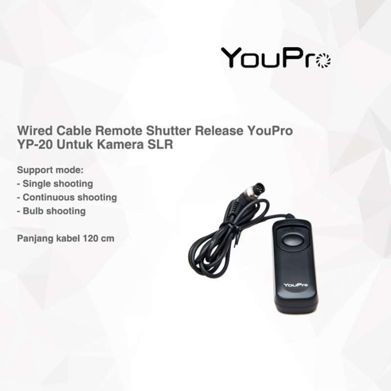 Jual Wired Cable Remote Shutter Release Youpro Yp 20 Untuk Kamera Slr Online Januari 2021 Blibli