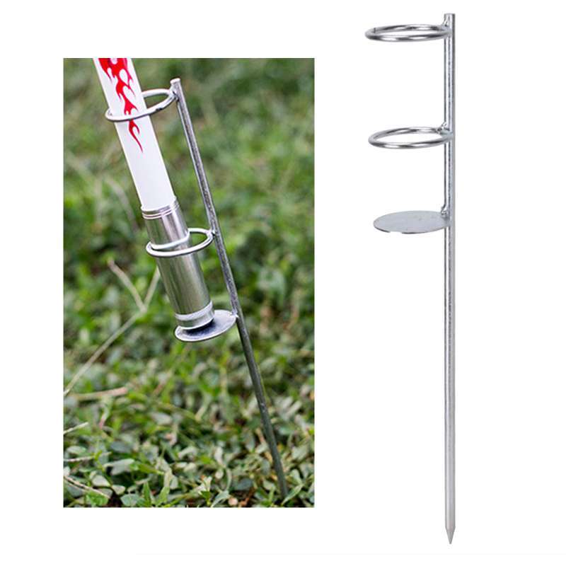 Metal Fishing Rod Pole Holder Ground Insert Support Stand Fishing Rod Holder
