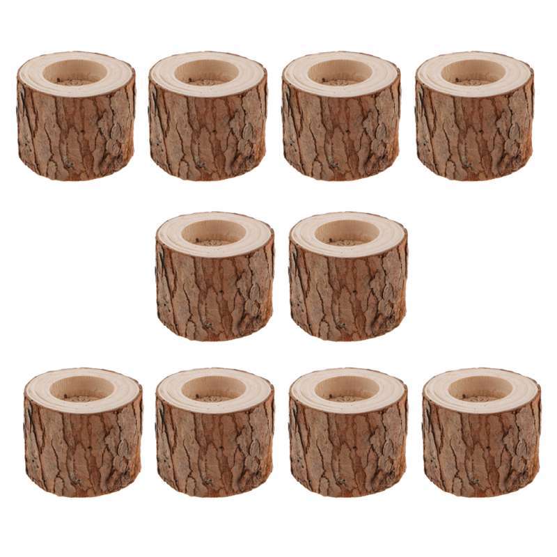 5x Rustic Tree Stump Candle Holder Novelty Tea Light Candlestick for Parties 