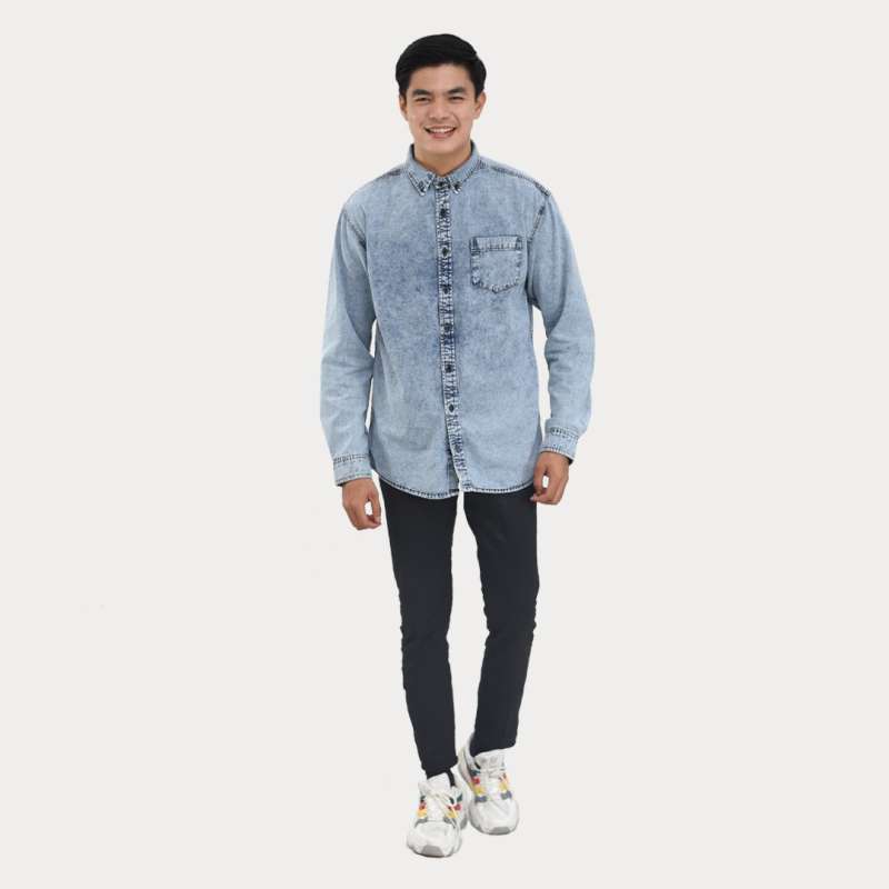 Jual Emoline Long Denim Shirt - Kemeja 
