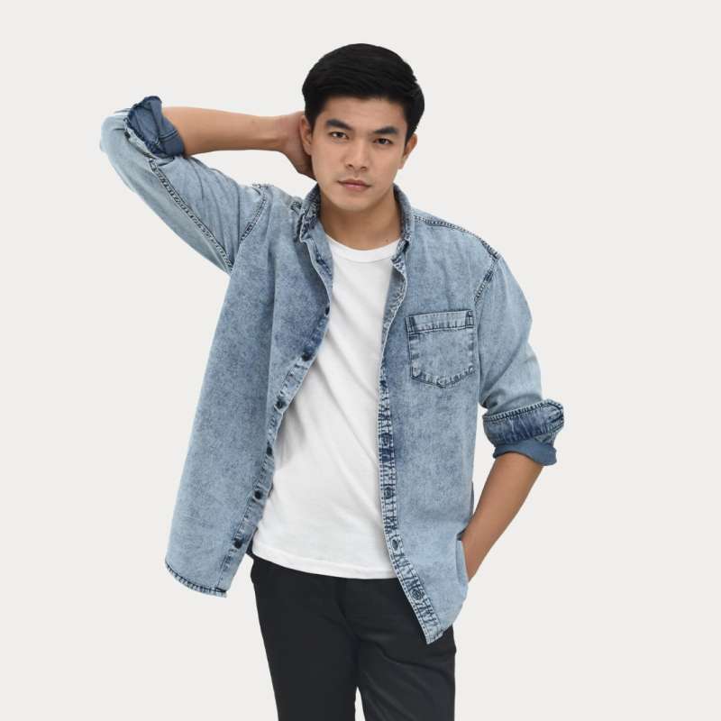 Jual Emoline Long Denim Shirt - Kemeja 