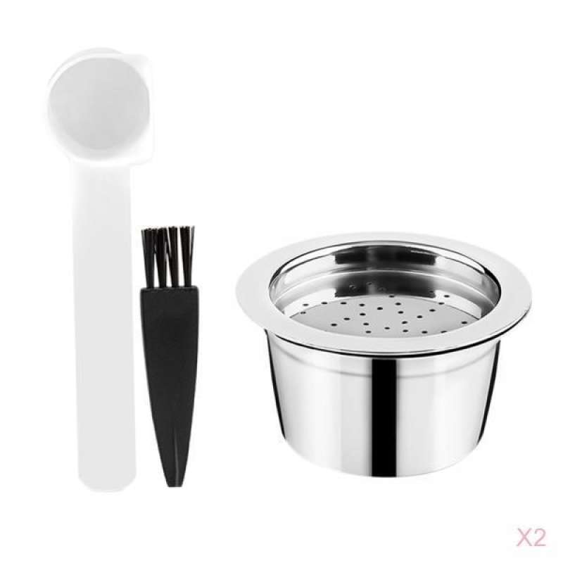 2xRefillable Coffee Capsules Pod Filter 