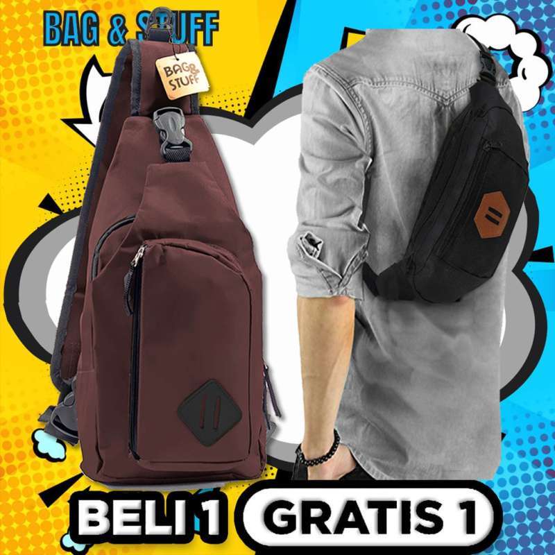 Promo Beli 1 Gratis 1 Beli 1 Pentagon Bag Stuff Shoulder Bag Free 1 Woody Waistbag Warna Acak Coklat Diskon 67 Di Seller Bag Stuff Cipaganti Kota Bandung Blibli