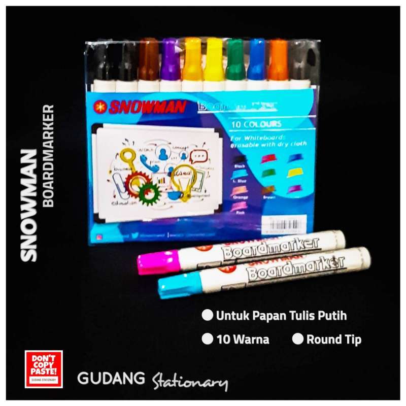 Jual Spidol White Board Marker Snowman Warna Set Murah Mei 2021 Blibli