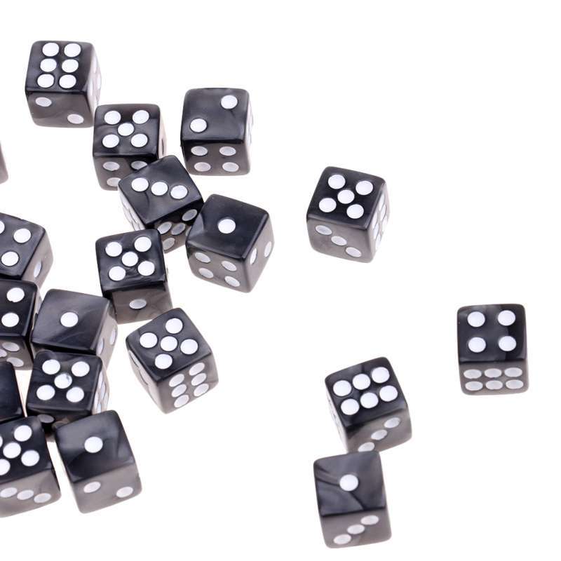 Packung mit 50 Acryl Dices D6 sechs Seiten Dice Bundle Party Spiel Casino 