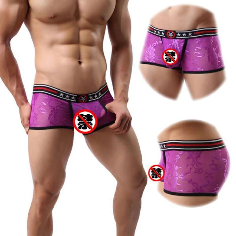 Promo Men's Sexy Boxers Sheer Shorts 