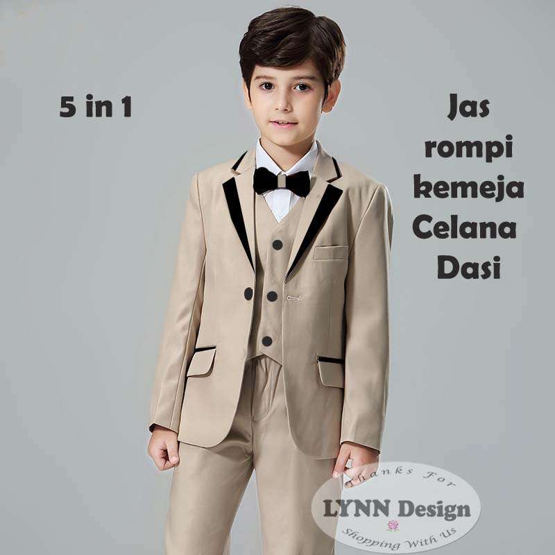 Jual 2 10 Tahun Premium Setelan Jas Anak Tuxedo 5 In 1 Coklat Gold Terbaru Juni 2021 Blibli