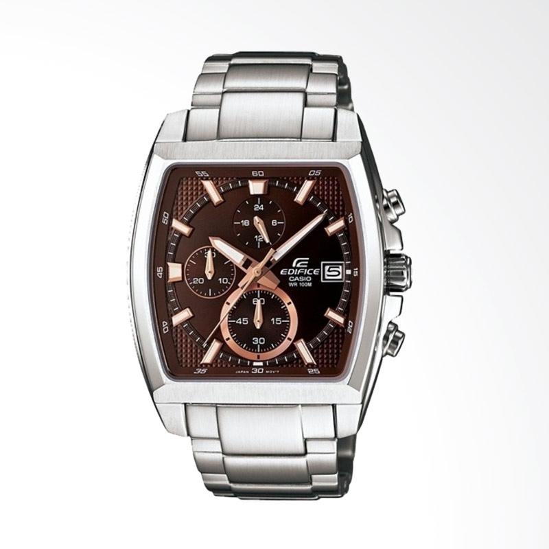 CASIO EDIFICE Chronograph Bahan Tali Stainless Steel Jam Tangan Pria - Silver EFR-524D-5AVDF