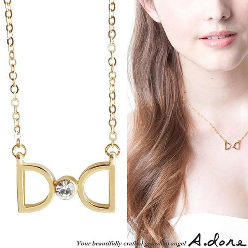 type ? crystal diamond necklace (gold 