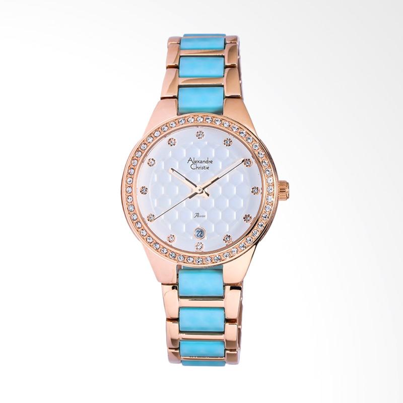 Alexandre Christie ACF-2626-LDBRGSLLE Passion Ladies Dual tone Stainless Steel Jam Tangan Wanita