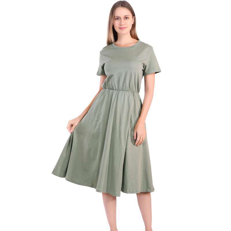 Promo Pleated Dress Women Summer Beach 