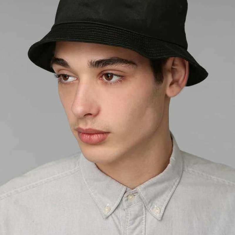 Promo Topi bucket hat hitam polos pria 