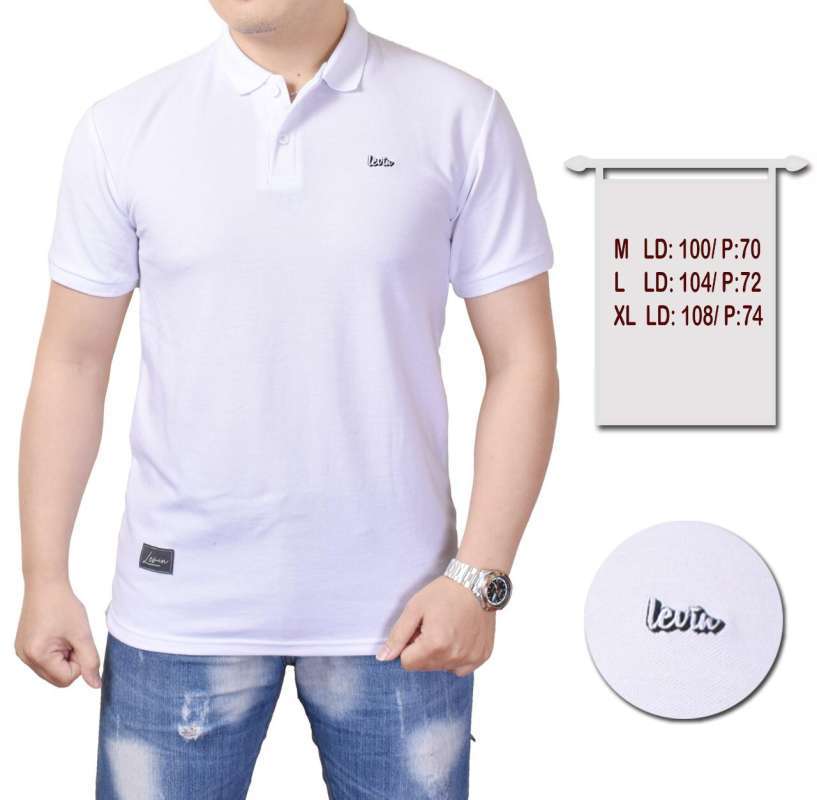 Polo shirt putih clearance