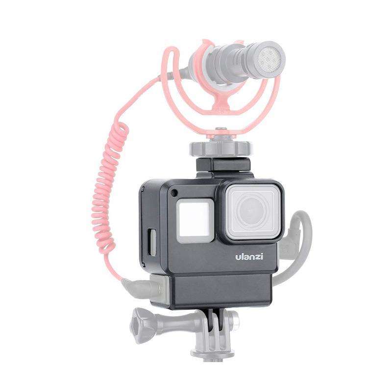 BKP Ulanzi V2 Protective Case for GoPro Hero 5/ 6/ with 1/4 inch Adapter  Cold Shoe Mount for Microphone/Video Light/Flashes Original