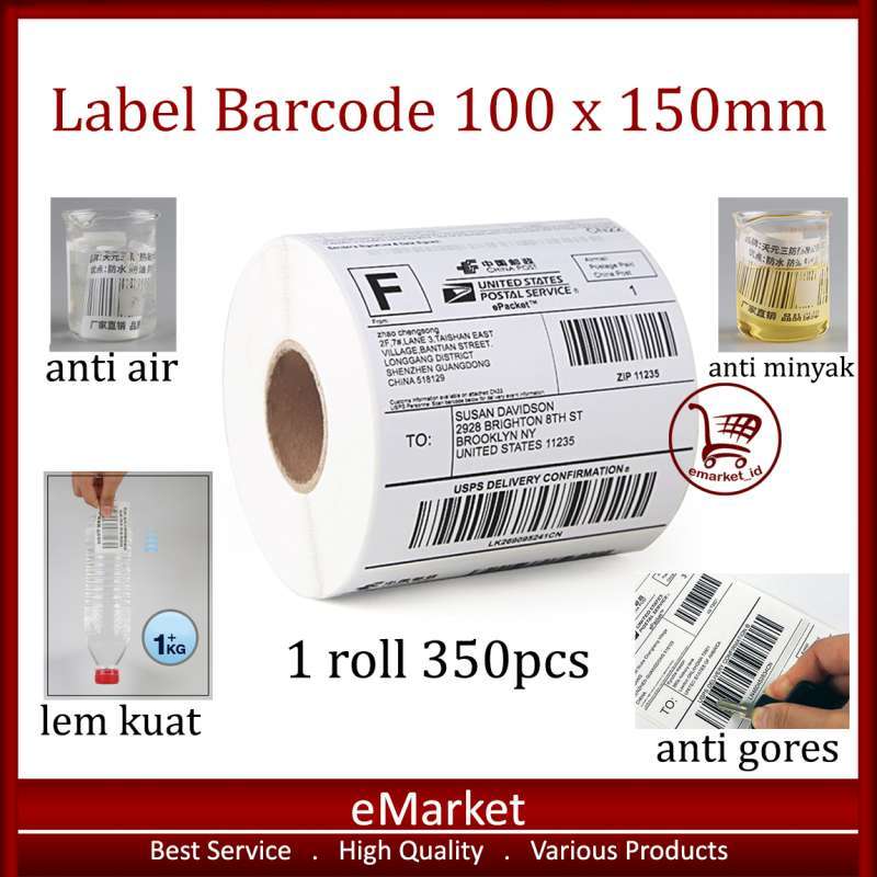 Kertas Thermal Label Barcode 100 x 150 mm A6 - Sticker Termal Printer