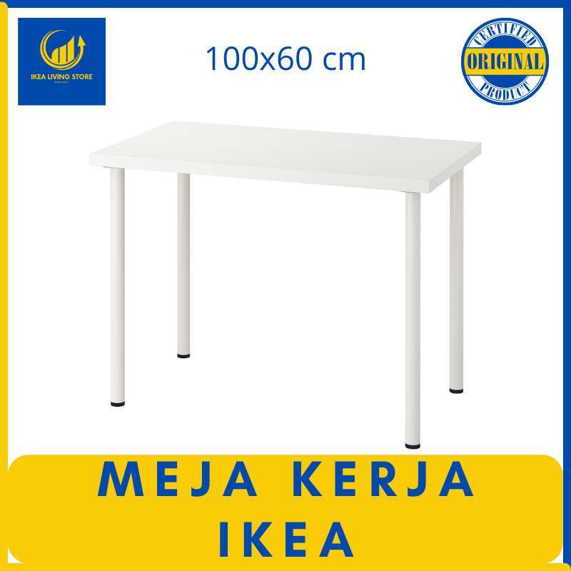 Jual Meja Kerja Ikea Adils Linnmon Meja Belajar 100x60 Cm Putih