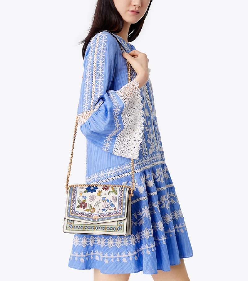 Tory burch robinson floral convertible shoulder bag Clearance