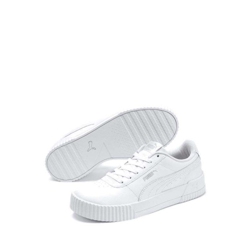all white platform pumas