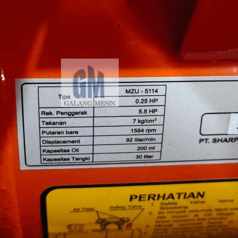 MARLIN Kompresor Angin Mini Air Compressor MZU-1051 0.25 HP 1/4 HP 30L  Kompressor Udara