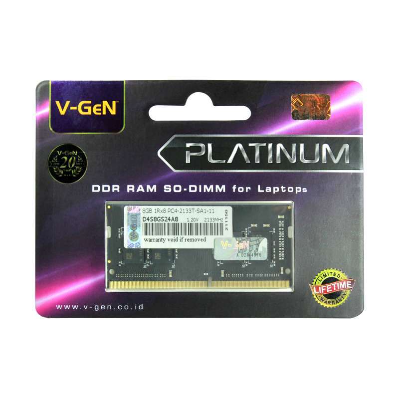 RAM DDR4 Sodimm V GeN Platinum 8GB PC17000 2133Mhz Memory Laptop Notebook VGEN