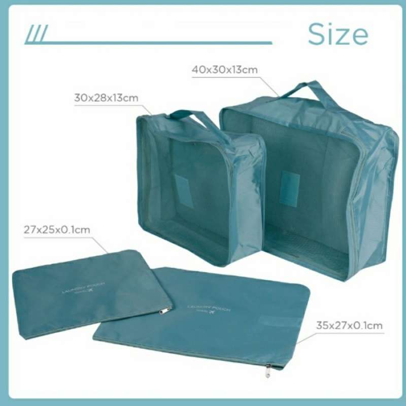 MINISO Foldable Travel Organizer Bag 4pack || Kantong Baju Travel Green  ORIGINAL 100
