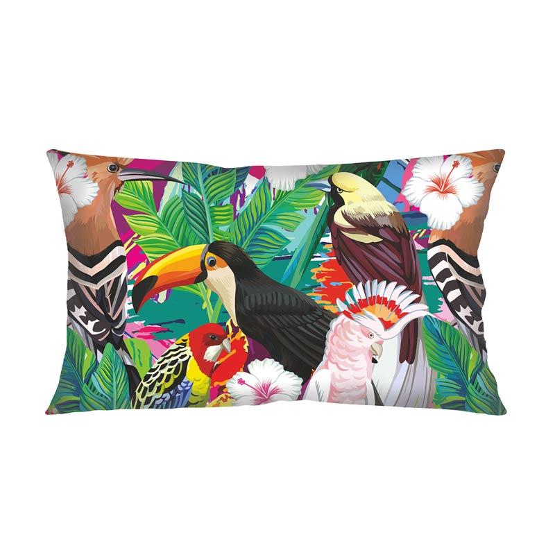 Jual Andoleto Persegi Panjang Burung Tropis Warna Warni Set Bantal