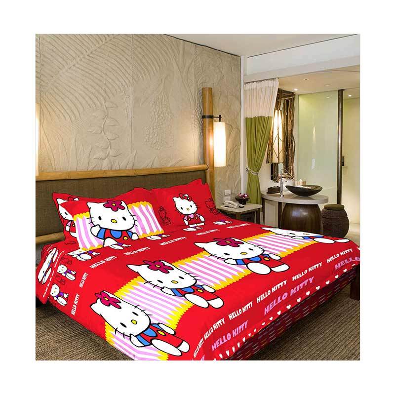 Jual Belladona Red Hello Kitty Set Sprei Bed Cover Online April 2021 Blibli
