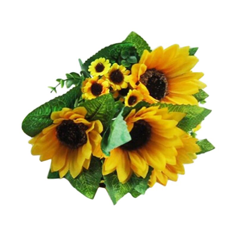 Jual Bluelans 7 Heads Fake Sunflower Artificial Silk Flower Bouquet Home Wedding Floral Decor Online Oktober 2020 Blibli Com