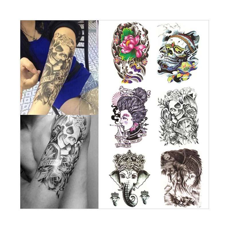 Jual Bluelans 12 Large Sexy Tattoo Skull Temporary Body Sticker Black Online Desember 2020 Blibli