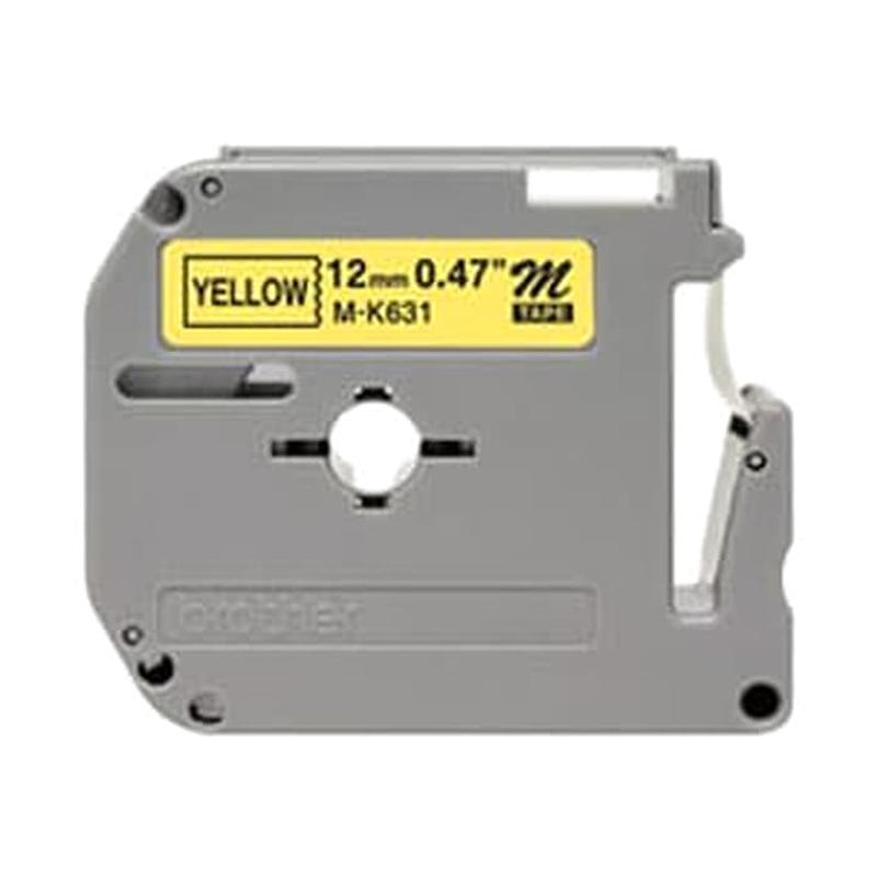 Brother M K631 Label Tapes For Brother P Touch Pt 90 Or Pt M95 Black On Yellow 12 Mm X 8 M