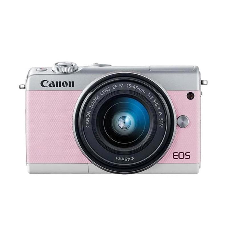 Jual Canon Eos M100 Kit 15-45mm Kamera Mirrorless Pink Rose Di
