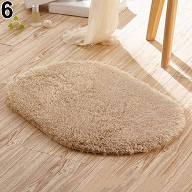 Absorbent Rectangular Bathroom Bedroom Floor Mat Shower Rug Nonslip Orange M