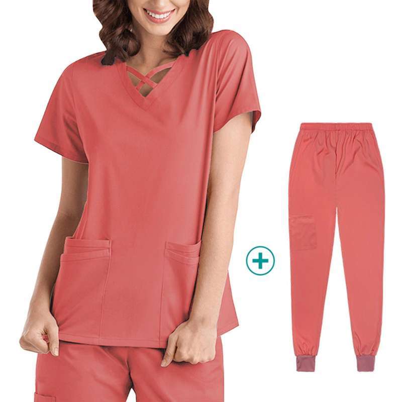 Promo Womens Uniforms Scrub Set Nurse 