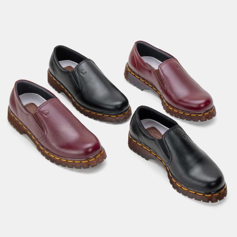 Sepatu Loafer Wanita Kulit Asli Low Cut Slip On VD132