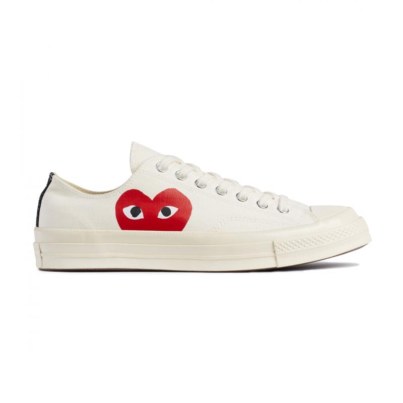 converse comme des garcons low white