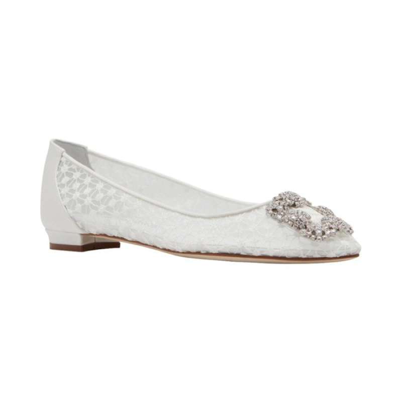 Promo Manolo Blahnik Flat Lace Silk CLC 