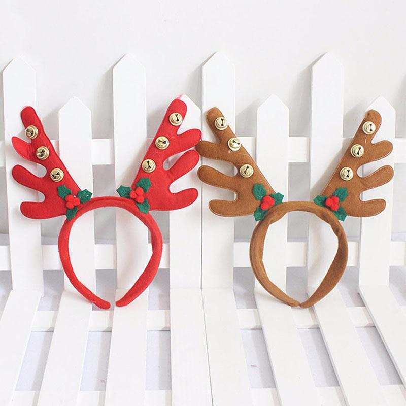 Headband Antlers Brown Green Camouflage Plush Velour One Size Holiday Style New