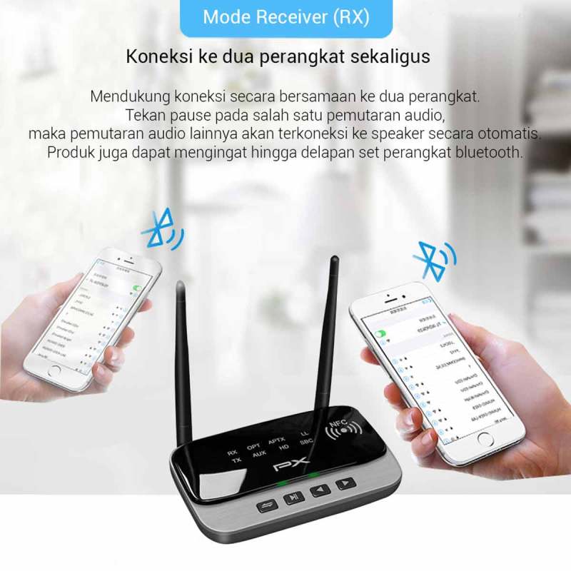 Jual Px Brx 3500 2in1 Transmitter Receiver Bluetooth 5 0 Audio Nfc Hd Stereo Online November 2020 Blibli