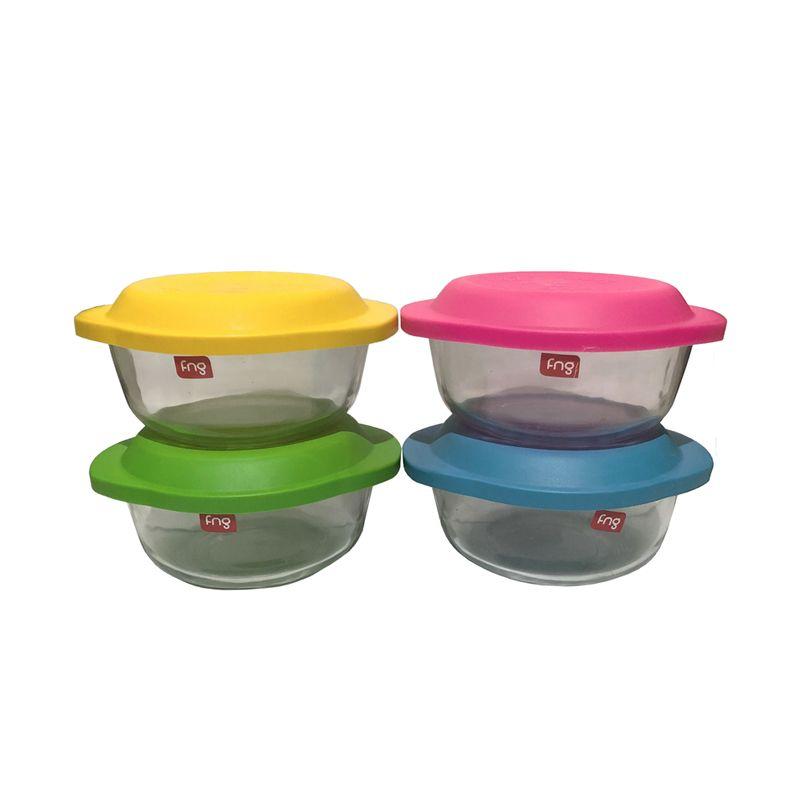 Jual Firna Fng Set Bowl Glass Mangkok Kaca Dengan Tutup 4 Pcs