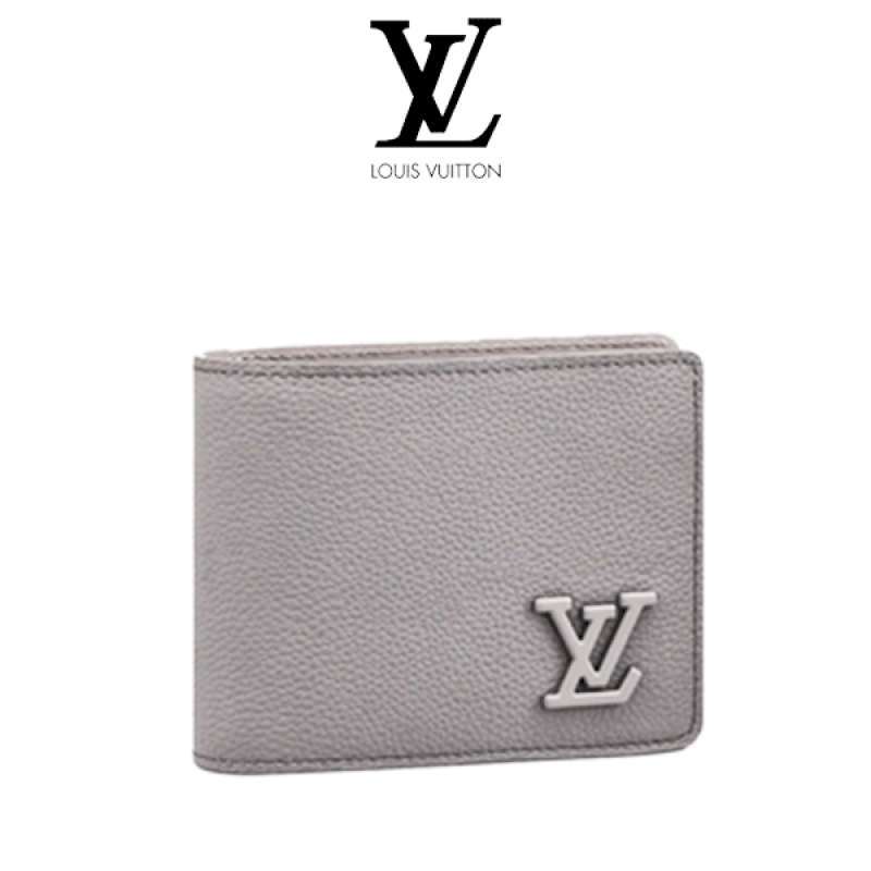 LOUIS VUITTON Multiple Aerogram Grained Calf Leather Wallet Black