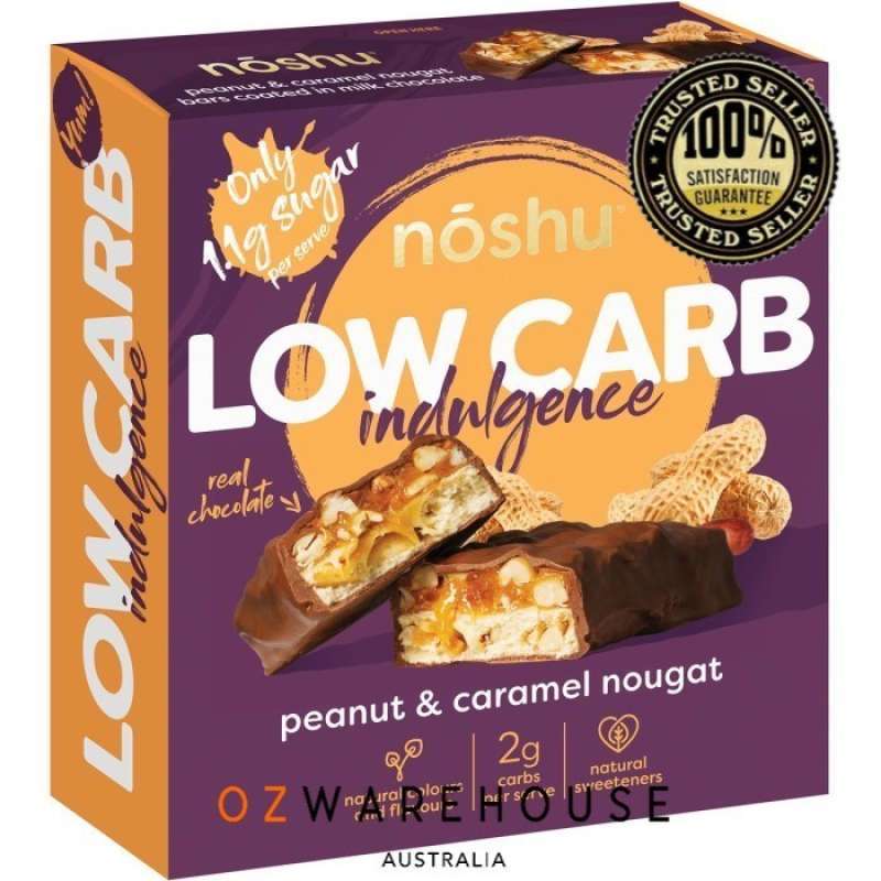Jual Noshu Low Carb Peanut & Caramel Nougat Indulgence Bars 5 ...