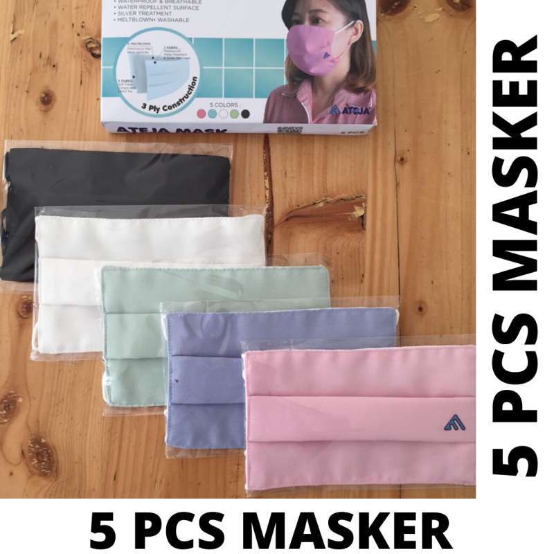 Jual Masker Kain Ateja 3 Lapis Isi 5 Pcs Anti Air Dan Dapat Dicuci Kembali Online November 2020 Blibli