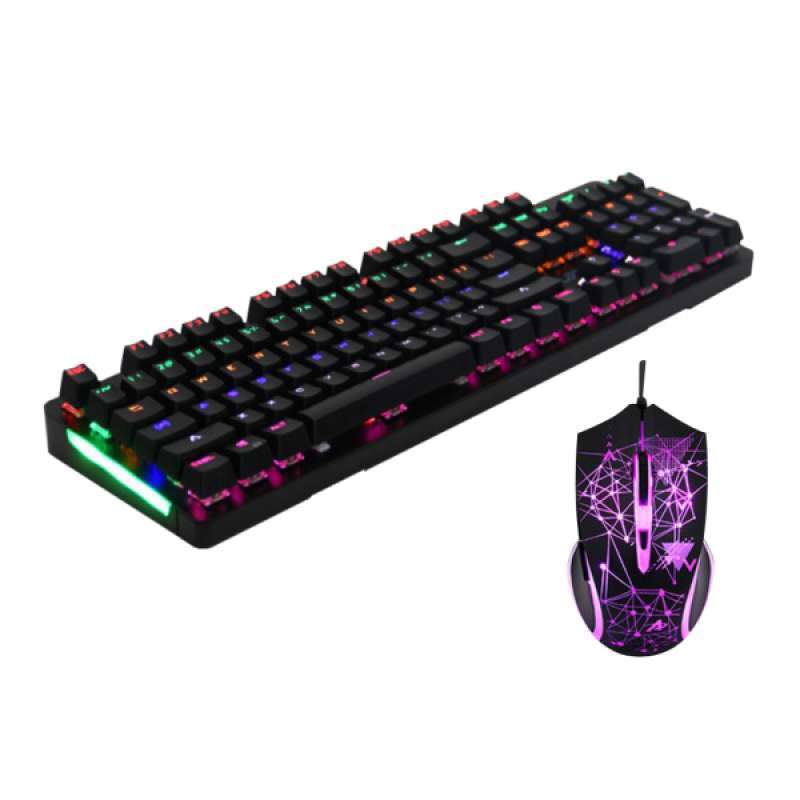 Jual Mechanical Keyboard Usb Wired Mouse Set Gaming For Office Home Laptop Online Desember 2020 Blibli