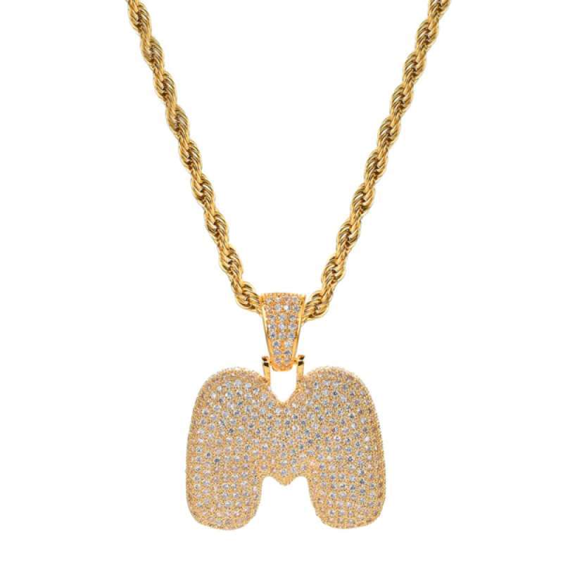 Unisex Alphabet Bubble Letter Pendant 