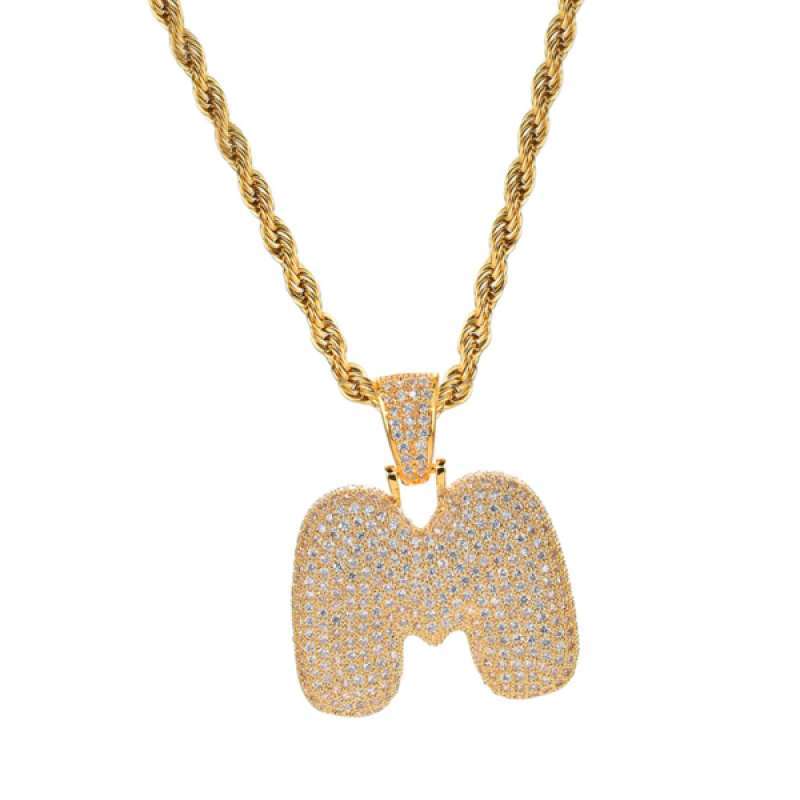 Unisex Alphabet Bubble Letter Pendant 